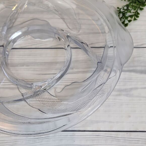 Mikasa Calla Lilly Clear Glass Serving Plate 14" Round - Picture 1 of 7